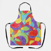 Rainboogkleuren Handtekening Crayon Doodle Pattern Schort (Voorkant)
