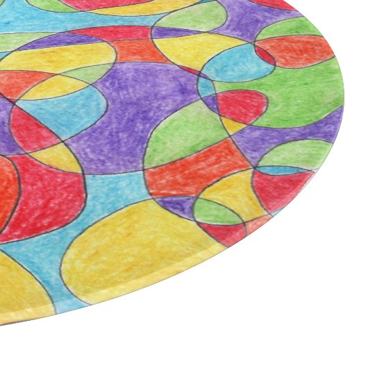 Rainboogkleuren Handtekening Crayon Doodle Pattern Snijplank (Hoek)