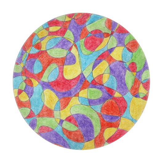 Rainboogkleuren Handtekening Crayon Doodle Pattern Snijplank (Voorkant)