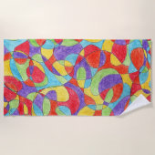 Rainboogkleuren Handtekening Crayon Doodle Pattern Strandlaken (Voorkant)
