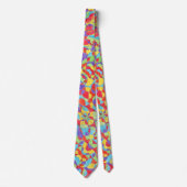 Rainboogkleuren Handtekening Crayon Doodle Pattern Stropdas (Voorkant)