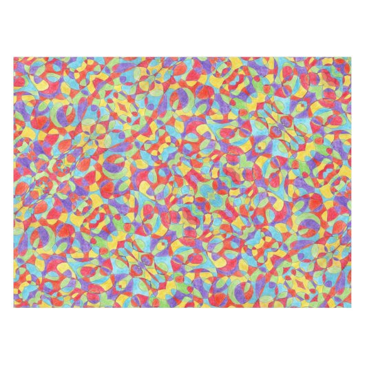 Rainboogkleuren Handtekening Crayon Doodle Pattern Tafelkleed (Voorkant (Horizontaal))