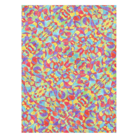 Rainboogkleuren Handtekening Crayon Doodle Pattern Tafelkleed (Voorkant)