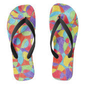 Rainboogkleuren Handtekening Crayon Doodle Pattern Teenslippers (Voetbed)