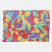 Rainboogkleuren Handtekening Crayon Doodle Pattern Theedoek (Horizontaal)