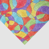 Rainboogkleuren Handtekening Crayon Doodle Pattern Tissuepapier (Detail)
