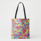 Rainboogkleuren Handtekening Crayon Doodle Pattern Tote Bag (Voorkant)