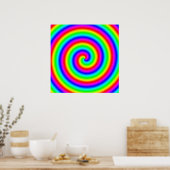 Rainboogkleuren. Heldere en kleurrijke spiraal. Poster (Keuken)
