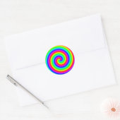 Rainboogkleuren. Heldere en kleurrijke spiraal. Ronde Sticker (Envelop)