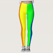 Rainboogkleuren, heldere, gelukkige strepen leggings (Voorkant)