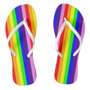 Rainboogkleuren Klassieke strips Helderkleurig Teenslippers
