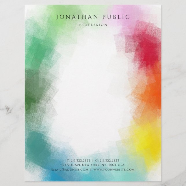 Rainboogkleuren Kleuren van moderne elegante Sjabl Briefhoofd (Voorkant)