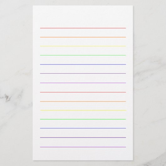 Rainboogkleuren Kleurrijke  Cute Plain Colorful Briefpapier (Voorkant)