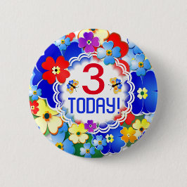 Rainboogkleuren  leeftijd ronde button 5,7 cm