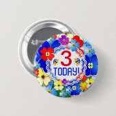 Rainboogkleuren  leeftijd ronde button 5,7 cm (Voorkant /achterkant)