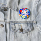 Rainboogkleuren  leeftijd ronde button 5,7 cm (In situ)