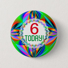 Rainboogkleuren  leeftijd ronde button 5,7 cm