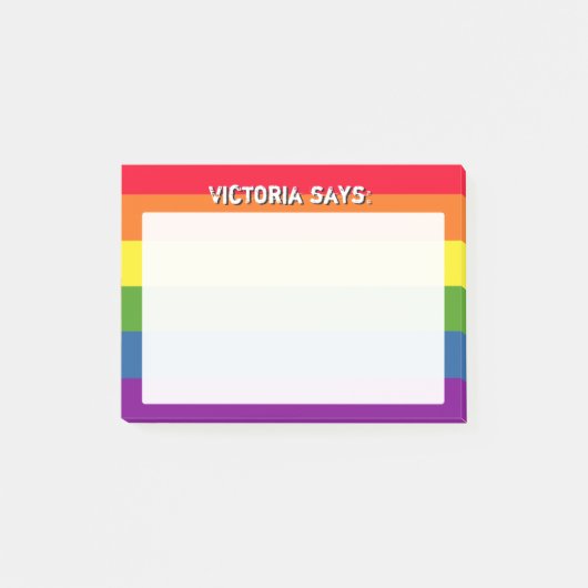 Rainboogkleuren met aangepaste tekst post-it® notes (Voorkant)
