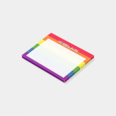 Rainboogkleuren met aangepaste tekst post-it® notes (Schuin)