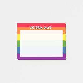 Rainboogkleuren met aangepaste tekst post-it® notes