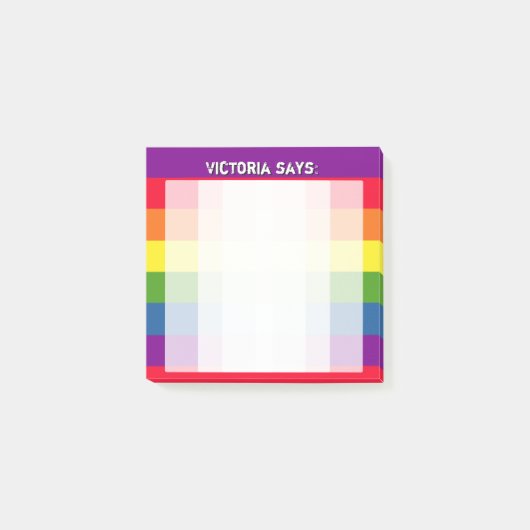 Rainboogkleuren met aangepaste tekst post-it® notes (Voorkant)