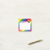 Rainboogkleuren met vlag en aangepaste tekst post-it® notes (Op bureau)
