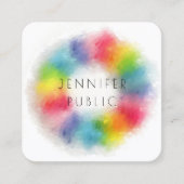 Rainboogkleuren Moderne Abstracte elegante Sjabloo Vierkante Visitekaartje (Voorkant)