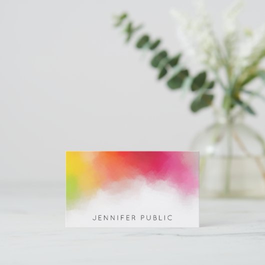 Rainboogkleuren Moderne kleurrijke Abstracte elega Visitekaartje (Staand voorkant)