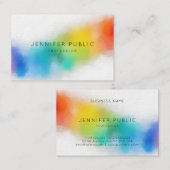 Rainboogkleuren Moderne kleurrijke Abstracte elega Visitekaartje (Voorkant / Achterkant)
