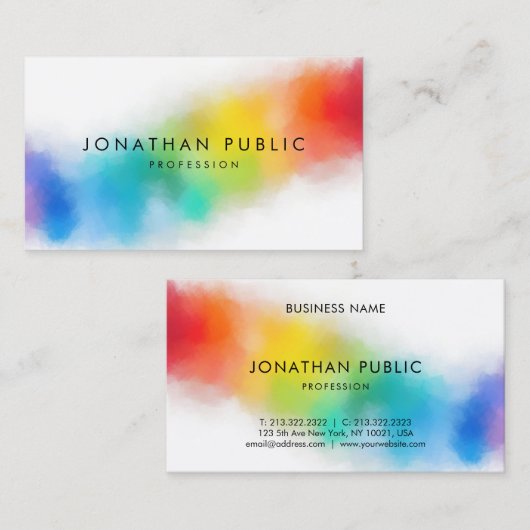 Rainboogkleuren Moderne, kleurrijke Abstracte kuns Visitekaartje (Voorkant / Achterkant)