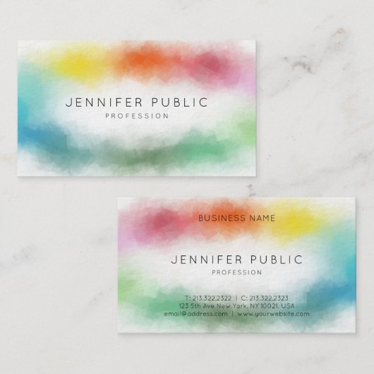 Rainboogkleuren Moderne kleurrijke Abstracte Sjabl Visitekaartje (Voorkant / Achterkant)