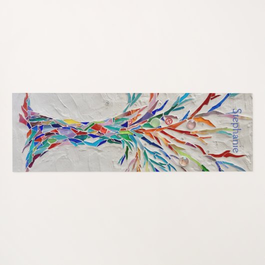 Rainboogkleuren Mozaïekboom van het leven Yogamat (Achterkant (horizontaal))