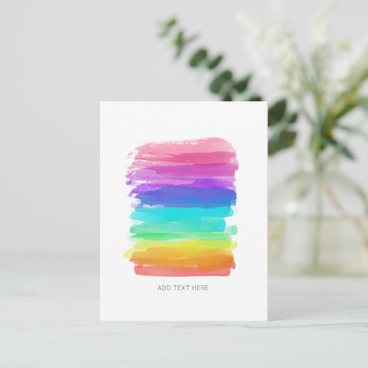 Rainboogkleuren Penselen Aangepaste tekst Briefpap Briefkaart (Staand voorkant)
