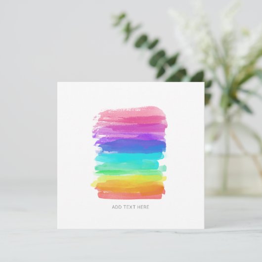Rainboogkleuren penselen Aangepaste tekstgroeten Kaart (Staand voorkant)