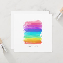 Rainboogkleuren penselen Aangepaste tekstgroeten Kaart