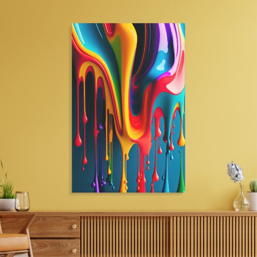 Rainboogkleuren Schilderverf kleurig mooi Canvas Afdruk (Insitu (Woonkamer))