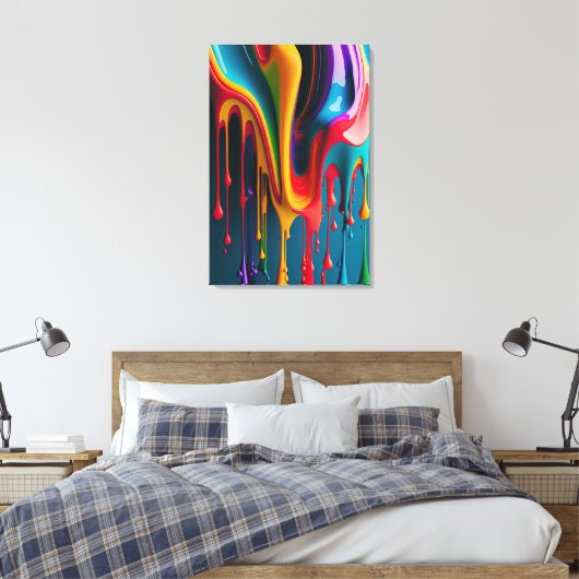 Rainboogkleuren Schilderverf kleurig mooi Canvas Afdruk (Insitu (Slaapkamer))