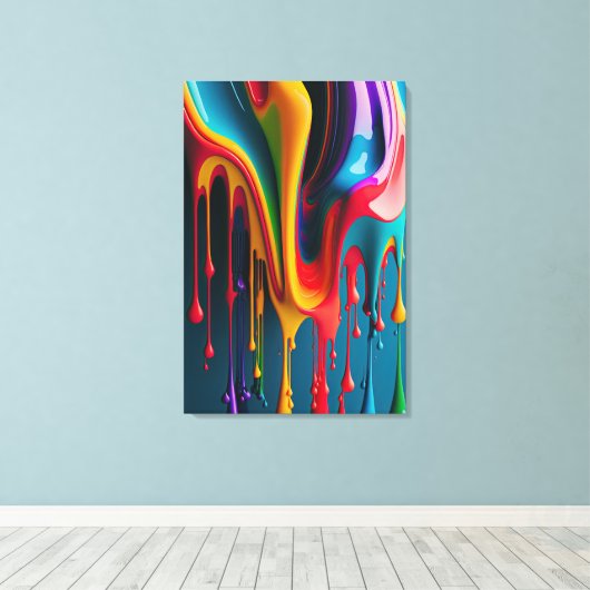 Rainboogkleuren Schilderverf kleurig mooi Canvas Afdruk (Insitu (Houten vloer))