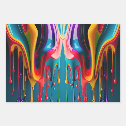 Rainboogkleuren Schilderverf kleurig mooi Inpakpapier Vel (Voorkant 2)