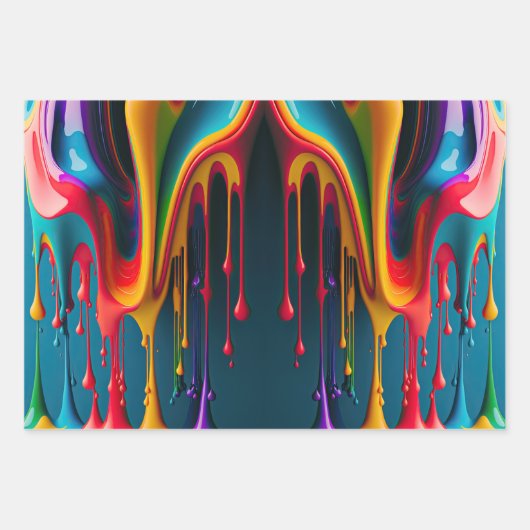 Rainboogkleuren Schilderverf kleurig mooi Inpakpapier Vel (Voorkant)