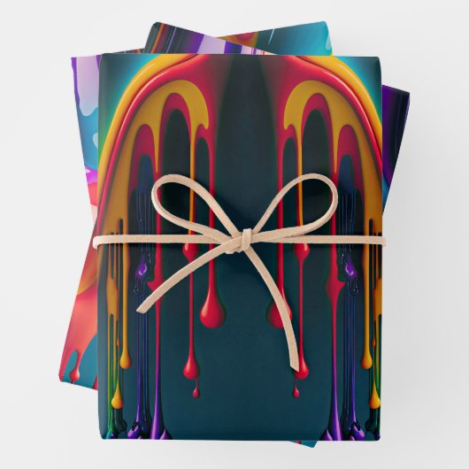 Rainboogkleuren Schilderverf kleurig mooi Inpakpapier Vel (In situ)