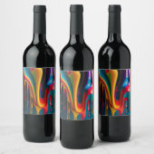 Rainboogkleuren Schilderverf kleurig mooi Wijn Etiket (Flessen)