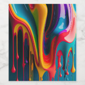 Rainboogkleuren Schilderverf kleurig mooi Wijn Etiket (Enkel label)