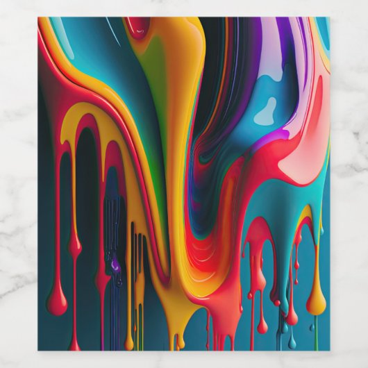 Rainboogkleuren Schilderverf kleurig mooi Wijn Etiket (Enkel label)