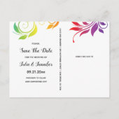 Rainboogkleuren scroll leaf lesbian Save the Date Aankondigingskaart (Achterkant)