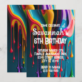 Rainboogkleuren Verf kleurrijke verjaardag Kaart (Voorkant / Achterkant)