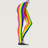 Rainboogkleuren Verticale Skinny Stripes Kleurig Leggings (Rechts)