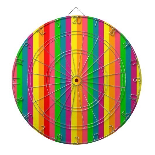 Rainboogkleuren Verticale strips Stijl Dartbord (Voorkant)