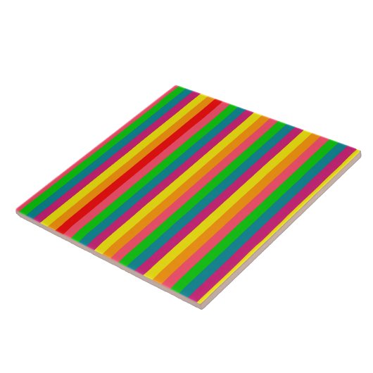 Rainboogkleuren Verticale strips Stijl Tegeltje (Zijkant)