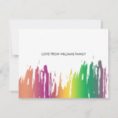 Rainboogkleuren Vrijgezellenfeest penseelstreek - Bedankkaart (Achterkant)